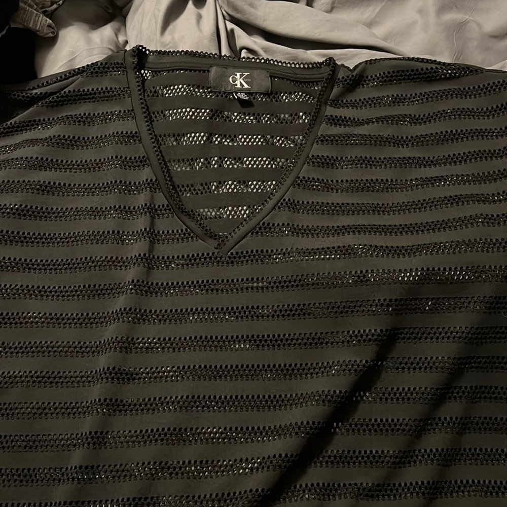 Calvin Klein swimsuit coverup with pockets.